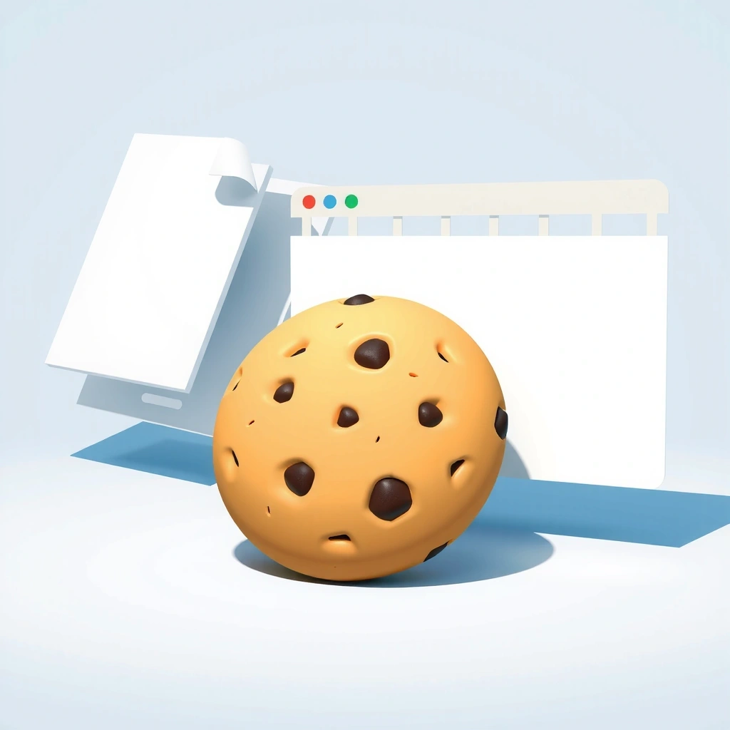 Digital cookie illustration representing website cookies and data storage